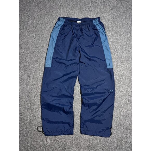 Vintage Nike Track Pants Mens Y2K Gray Tag Navy Nylon Size M - Picture 2 of 10